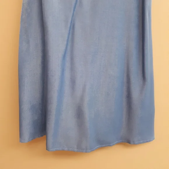 ZAFUL Chambray Smocked Back Mini Cami Dress in Light Blue - Picture 8 of 14